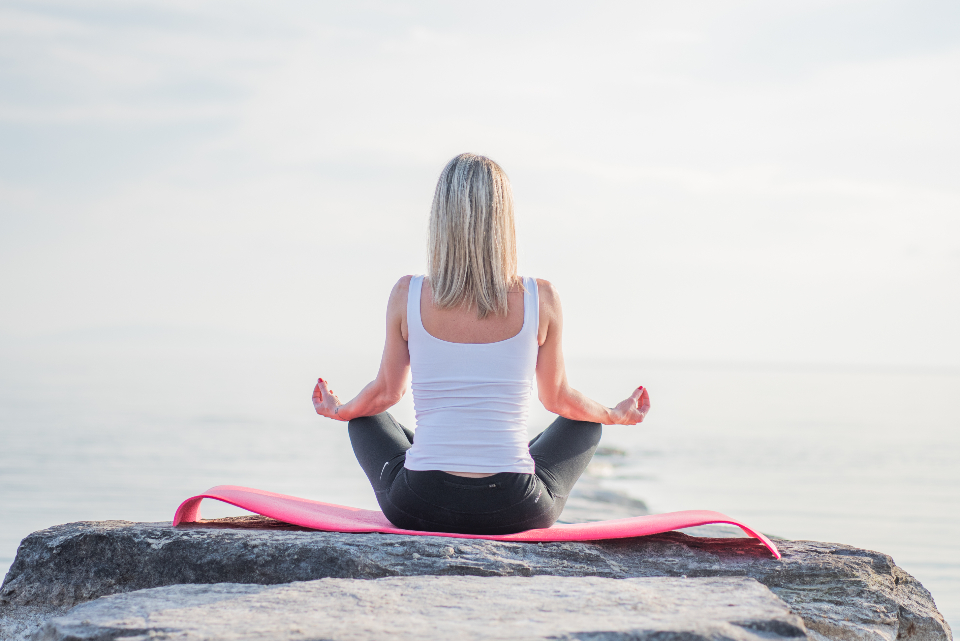 Peaceful meditation by the water
